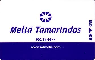 Hotel Keycard Sol Melia Tamarindos  Front