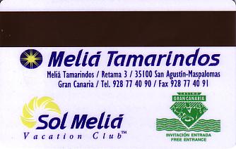 Hotel Keycard Sol Melia Tamarindos  Back