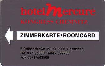 Hotel Keycard Mercure Chemnitz Germany Front