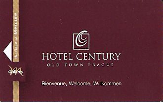 Hotel Keycard Mercure Prague Czech Republic Front