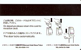 Hotel Keycard Mercure Tokyo Japan Back
