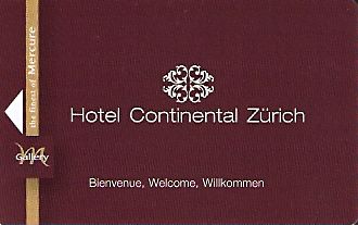 Hotel Keycard Mercure Zurich Switzerland Front