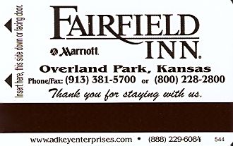 Hotel Keycard Marriott - Fairfield Inn & Suites Kansas (State) U.S.A. (State) Back