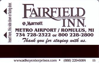 Hotel Keycard Marriott - Fairfield Inn & Suites Michigan (State) U.S.A. (State) Back