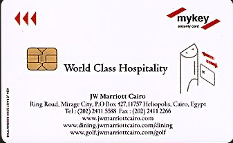 Hotel Keycard Marriott - JW Cairo Egypt Back