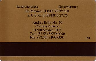 Hotel Keycard Marriott - JW Mexico City Mexico Back