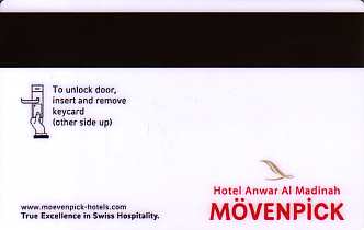 Hotel Keycard Movenpick Al Madinah Saudi Arabia Back