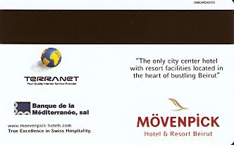 Hotel Keycard Movenpick Beirut Lebanon Back