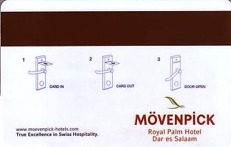 Hotel Keycard Movenpick Dar Es Salaam Tanzania Back