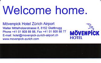 Hotel Keycard Movenpick Zurich Switzerland Back