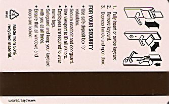 Hotel Keycard Marriott - TownePlace Suites Generic Back