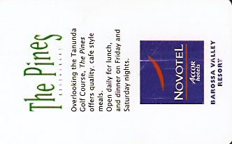 Hotel Keycard Novotel Barossa Valley Australia Front