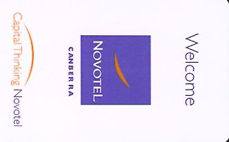 Hotel Keycard Novotel Canberra Australia Front