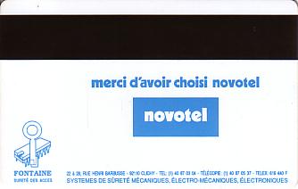 Hotel Keycard Novotel Marseille France Back