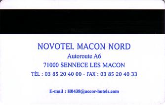 Hotel Keycard Novotel Macon France Back