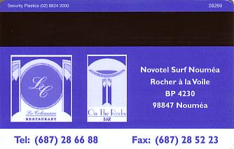 Hotel Keycard Novotel Noumea New Caledonia Back