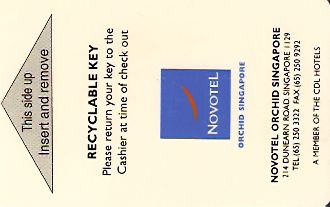 Hotel Keycard Novotel  Singapore Front