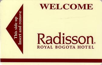 Hotel Keycard Radisson Bogota Colombia Front