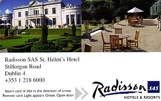 Hotel Keycard Radisson Dublin Ireland Front