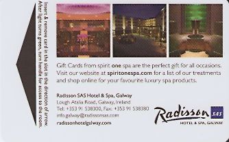 Hotel Keycard Radisson Galway Ireland Front