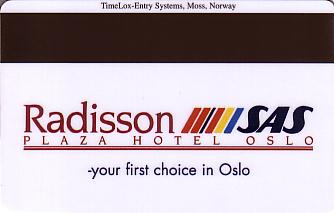 Hotel Keycard Radisson Oslo Norway Back