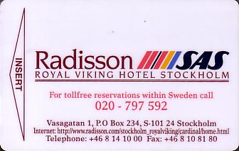 Hotel Keycard Radisson Stockholm Sweden Front