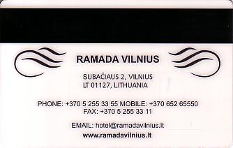 Hotel Keycard Ramada Vilnius Lithuania Back