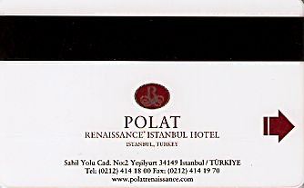 Hotel Keycard Renaissance Istanbul Turkey Back