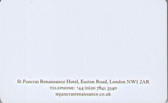 Hotel Keycard Renaissance London United Kingdom Back