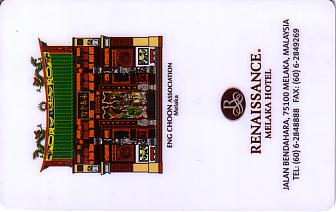 Hotel Keycard Renaissance Melaka Malaysia Front