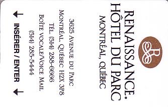Hotel Keycard Renaissance Montreal Canada Front