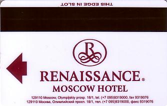 Hotel Keycard Renaissance Moscow Russian Federation Back