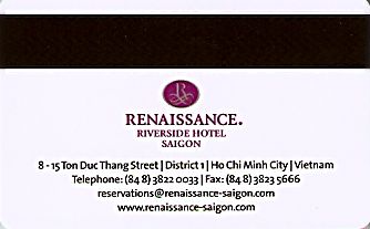 Hotel Keycard Renaissance Saigon Vietnam Back
