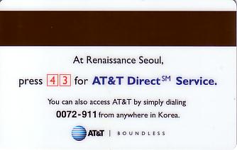 Hotel Keycard Renaissance Seoul Korea Back