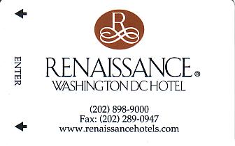 Hotel Keycard Renaissance Washington City U.S.A. Front