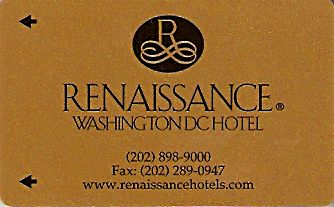 Hotel Keycard Renaissance Washington City U.S.A. Front