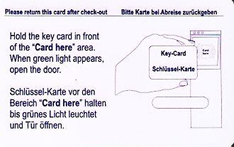 Hotel Keycard Ritz Carlton Wolfsbruch Germany Back