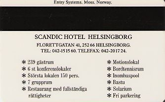 Hotel Keycard Scandic Helsingborg Sweden Back