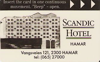 Hotel Keycard Scandic Hamar Norway Front