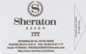Hotel Keycard Sheraton Essen Spain Front