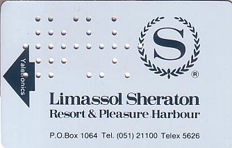 Hotel Keycard Sheraton Limassol Cyprus Front