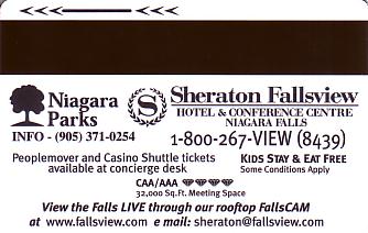 Hotel Keycard Sheraton Niagara Falls Canada Back