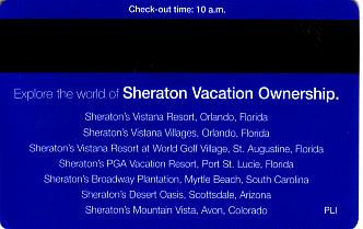 Hotel Keycard Sheraton Orlando U.S.A. Back