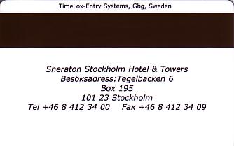 Hotel Keycard Sheraton Stockholm Sweden Back