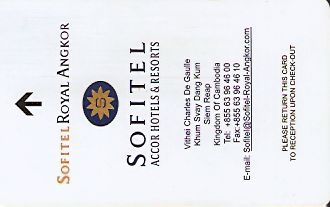 Hotel Keycard Sofitel Angkor Cambodia Front