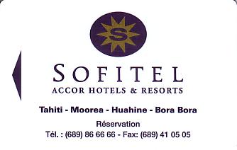 Hotel Keycard Sofitel Tahiti French Polynesia Front