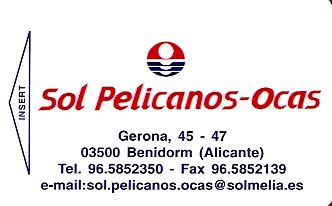 Hotel Keycard Sol Melia - Sol Inn Benidorm Spain Front