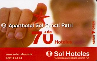 Hotel Keycard Sol Melia - Sol Inn Chiclana Spain Front