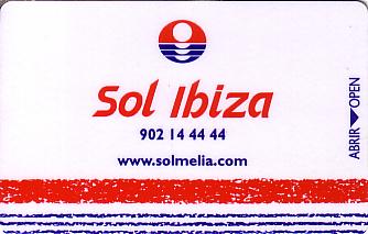 Hotel Keycard Sol Melia - Sol Inn Ibiza Spain Front