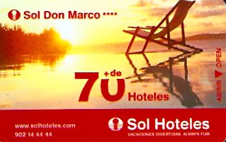 Hotel Keycard Sol Melia - Sol Inn Malaga Spain Front